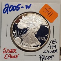 2005-W Proof 1oz .999 Silver Eagle $1 Dollar