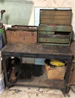 Metal Work Table and Tool Boxes