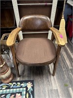 ANNANDALE MID CENTURY WOOD UPHOLSTERED ARM CHAIR