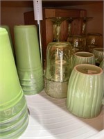 Lot of Green Cups and Glasses