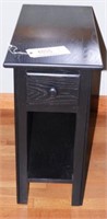 Contemporary black single drawer end table
