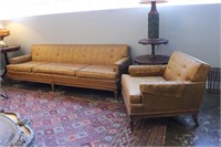 1960s Gold Sofa & Loveseat.