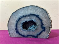Sliced Blue Agate Geode, Made in Brazil