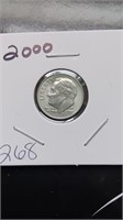 Uncirculated 2000 Roosevelt Dime