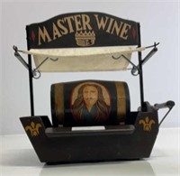vintage wooden master wine cart