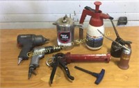 Impact gun , air drill, oiler cans, aerosol spray