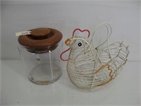 Canister Jar & Chicken Egg Basket