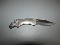 Silver Horse Head Folding Knife