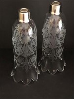 Baccarat Crystal Etched Hurricane Shades