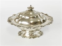 Sterling Silver Covered Serving Bowl, 295.3g
