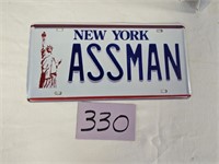 NY ASSMAN Repop License Plate