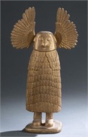 Gold-Painted Owl Figurine 20th/21st century.
