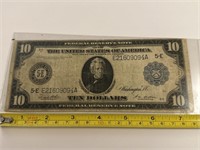 1913 Blue seal $10 bill