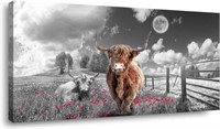 Highland Cow Wall Art Canvas Prints 20"X40"