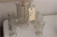 Antique Pitcher and glasses