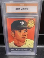 Mickey Mantle Ballantine Beer Card Graded 10