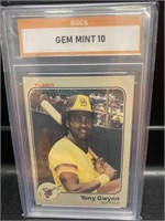 1983 Fleer Tony Gwynn Rookie Card Graded 10