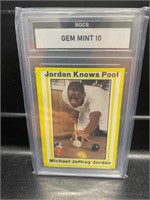 MIchael Jordan- -Jordan Knows Pool Card Graded 10