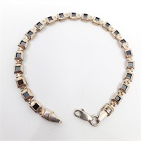 Sterling SIlver Bracelet set with Onyx