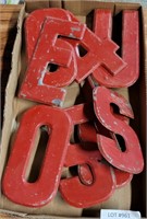 RED METAL NUMBERS & LETTERS