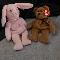 Ty Beanie Babies - Hoppity and Curly