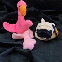 Ty Beanie Babies - Pugsley and Pinky