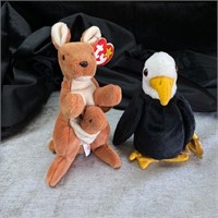 Ty Beanie Babies - Pouch and Baldy