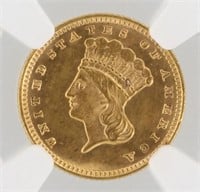 1874 Indian Princess Gold Dollar NGC MS62 G$1