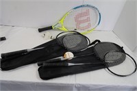 Wilson Tennis Racquet, 2 Badminton Sets