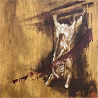 "Sacred Ox" Oil on Panel Painting Brandon Johnson