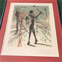 "The Golfer" by Salvador Dali Signed Lithograph