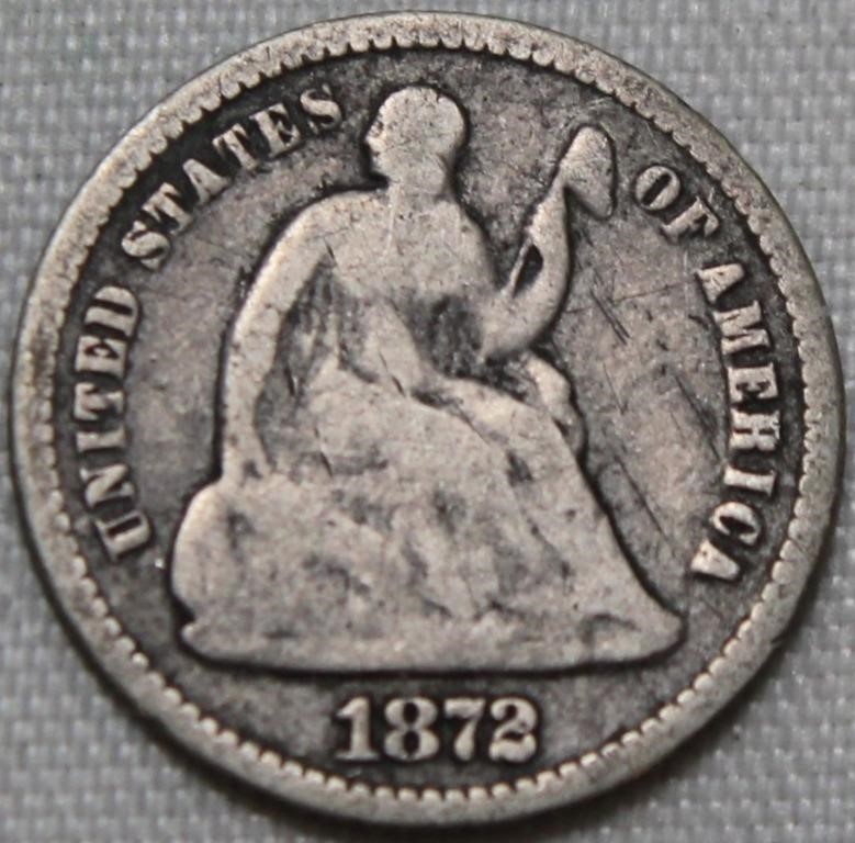 USA Liberty Seated Half Dime 1872