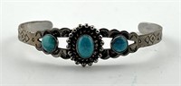 Sterling Aztec Design Bracelet 9g