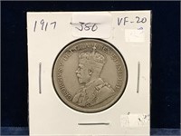 1917 Can Silver 50 Cent Piece  VF20