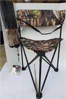 Tri leg hunting chair with carrying case.