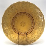 Large Amber Colored Glass Platter