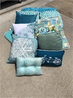 Assorted Blue Throw Pillows