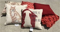 Assorted Red Throw Pillows