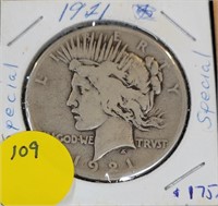 1921 SILVER PEACE DOLLAR