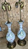 Vintage Floral Lamps (pair)