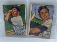 1952 Bowman Cards Whitey Lockman and Bobby Thomson