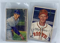 1952 Bowman Cards Carl SCheib and Marty Marion