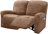 *Reclining Love 2 Seat Slipcover-6Pieces, Camel