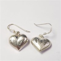 $100 Silver Heart Earrings