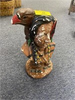 Indian/Eagle Chalkware Statue, 18" Tall