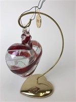 Blown Glass Heart Christmas Ornament