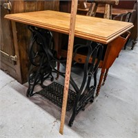 Oak Table Top on Antique Treadle Sewing Machine
