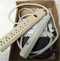TRAY OF SURGE PROTECTORS, MISC ELECTRICAL