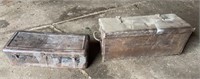 2 Vintage Metal Tool Boxes - 22 x 9 x 6inch and