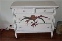 4 Drawer dresser with stenciled flower 40" X